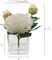 2-Pack Cream Peony Arrangement - Elegant Glass Vase, Home & Office Décor, Perfect for Centerpieces, Weddings, Events - Year-Round Floral Accent, Floral Home by Artificial Flowers